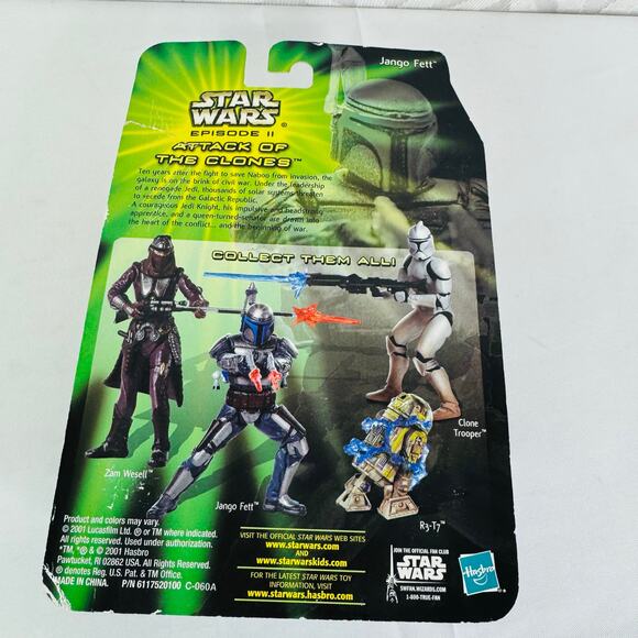 5 for $25| Hasbro Star Wars Attack of the Clones Sneak Preview Jango Fett - Picture 6 of 7